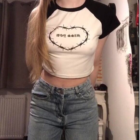 41. Shein "Miss You" Bard Wire Top XS - Picture 1 of 6
